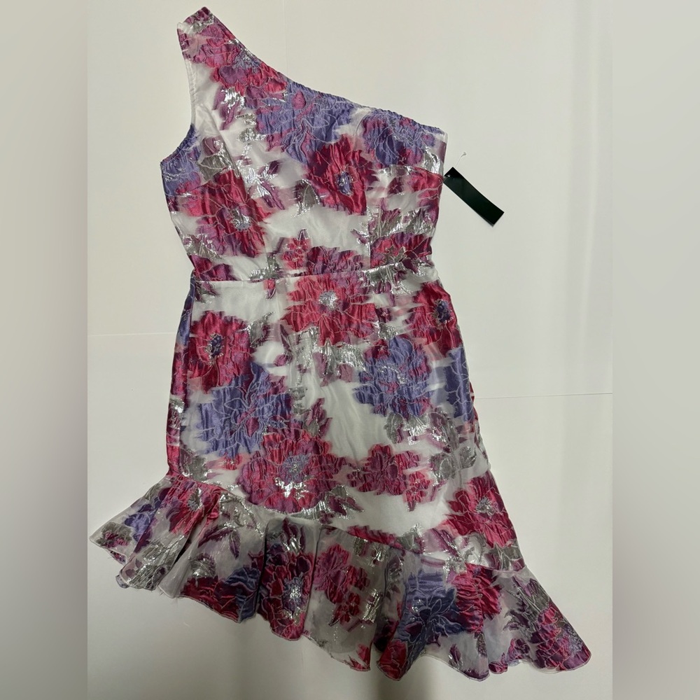 VENUS One-Shoulder Dress in Pink and Purple
